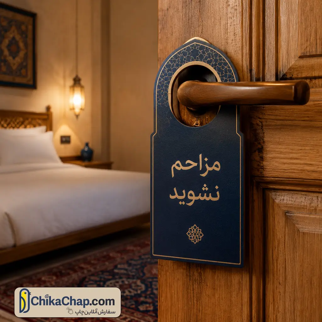 چاپ آویز در رگال و آویز درب مقوایی فرم دار برای هتل و اقامتگاه